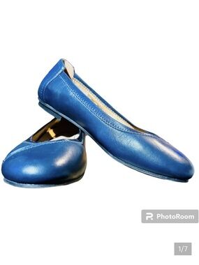 Vionic Caroll ballerina flats navy leather shoes Women’s size 6W | no box